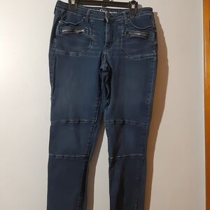 Calvin Klein Women's Dark Blue Ankle Skinny Zip Accent Jeans Size 32